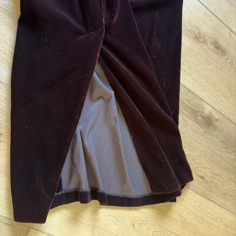 Vintage Scott McClintock Retro 80s Deep Red/purple Velvet Dress Size 10 Peplum - Picture 8 of 9